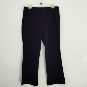 Spanx Pants Cropped Black Pull On Boot Cut Stretch Size XL Casual Slacks